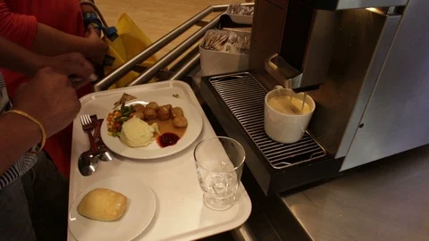 Ikea-Restaurant-customer-coffee-machine Stock Footage 94599298