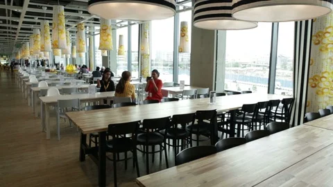 Ikea-Restaurant-interior-4 Stock Footage 94666524