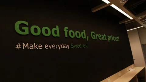 Ikea-Restaurant-wall-sign-text-2 Stock Footage 94599237