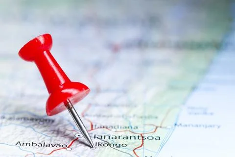 Ikongo, Madagascar pin on map Foto stock