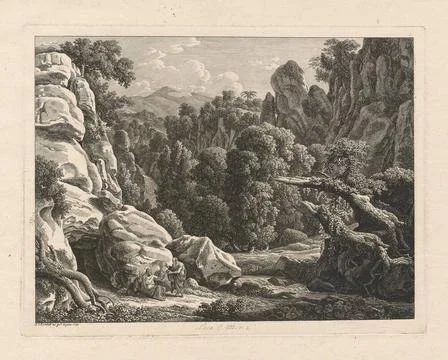ï»¿Kuszenie Jezusa na pustyni. Reinhart, Johann Christian (1761-1847), gra Stock Photos