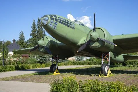 The IL-4 bomber of the Second World War. The Road of life, Vsevolozhsk Stock Photos