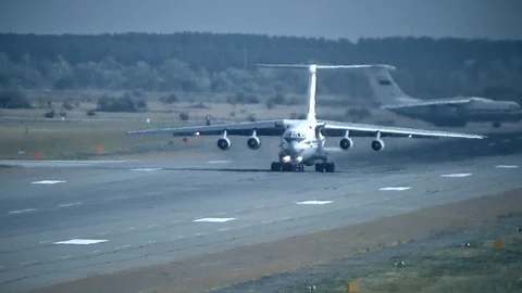 Il-76 will perform takeoff to meet Video stock 116538413