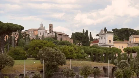 Il colle Celio di Roma Stock Footage
