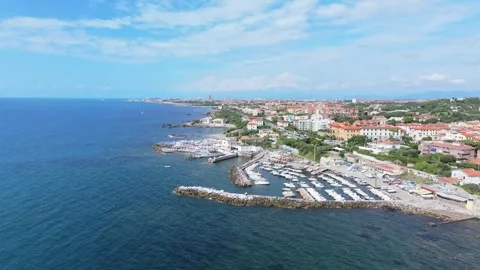 Il Moletto marina for pleasure craft, personal sailboat yachting and gorgeous Stock Footage 331557789