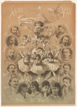 Il mondo artistico. Prints, Portraits. 1874. Jerome Robbins Dance Division... Stock Photos
