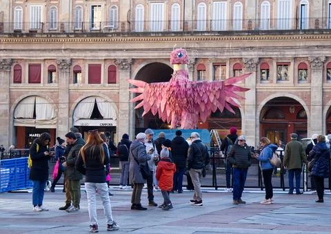 Il Vecchione.  A simulacrum representing the past year, is burning at midnight. Foto stock