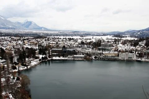 ILake Bled seen from the Castle Stock Photos