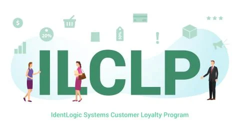 Ilclp identlogic systems customer loyalty program concept with big word or te 스톡 일러스트