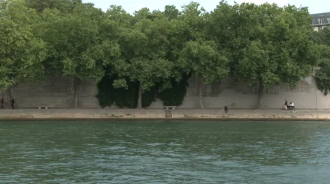Ile Saint-Louis Riverside Stock Footage 52807031