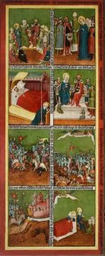 ï»¿Left wing of triptych with the legend of St Hedwig of Silesia. unknown, Stock Photos