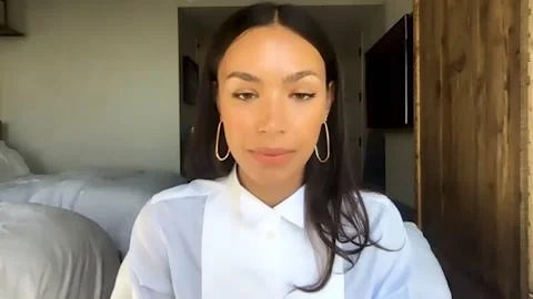 Ilfenesh Hadera is interviewed online for series 'Godfather of Harlem' - 2021 Stock Footage 157436780