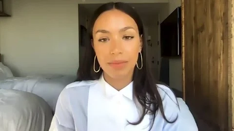 Ilfenesh Hadera talks about her new movie 'Godfather of Harlem' Season 2 - 2021 Stock Footage 157436843