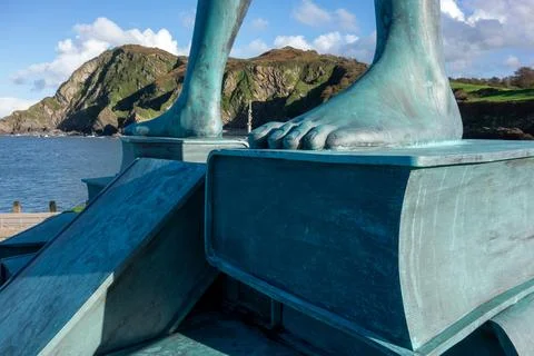 ILFRACOMBE, DEVON, UK - OCTOBER 19 : Partial detailed view of Damien Hirst's Stock Photos