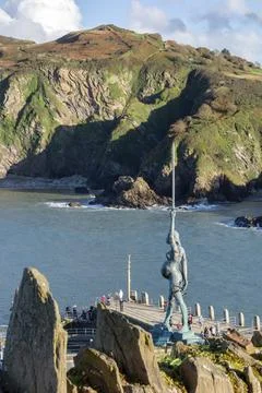 ILFRACOMBE, DEVON/UK - OCTOBER 19 : View of Damien Hirst's Verity at Ilfracombe Stock Photos