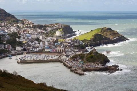 Ilfracombe Town  from a High Viewpoint Stock Photos