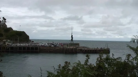 Ilfracombe Verity Statue 2 Stock Footage 79616679