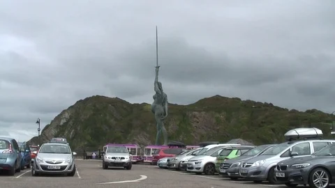 Ilfracombe Verity Statue 3 Stock Footage 79616248