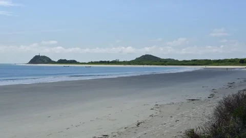 Ilha do Mel Beach and Coastline on a Clear Sunny Day, Brazil Видео 336454912
