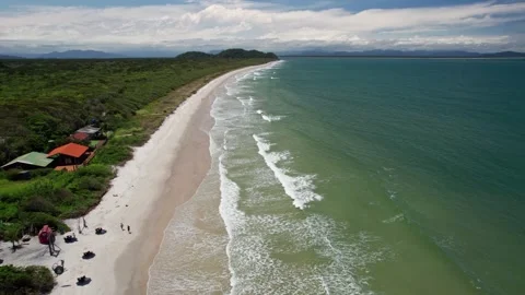 Ilha do Mel Brazil Beach Resort Coastline Ocean Aerial View Travel Stockbeeldmateriaal 336455761