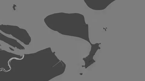 Ilha do Mel State Park in the South Atlantic Ocean on a bilevel elevation map Ilustração Stock