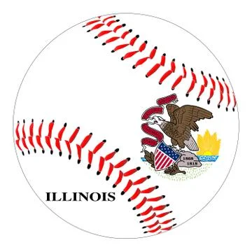 Ilinois Flag Baseball Stock Illustration