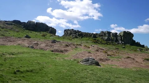 Ilkley Moor view Stock Footage 75302752