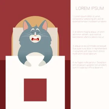 Ill cat in the bed Stock Illustration