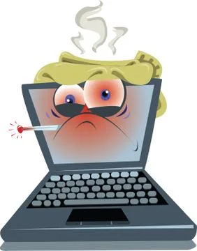 Ill laptop Stock Illustration