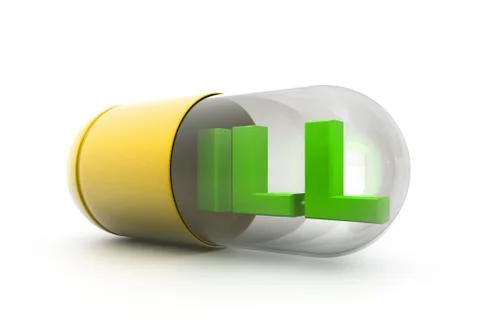 Ill letter inside the capsule Illustrazione stock