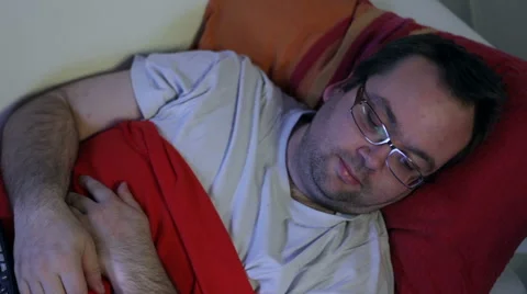 Ill man sleeping Stock Footage 47241292