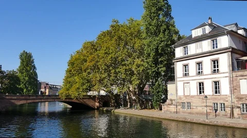Ill river in Strasbourg. Stock Footage 96784063