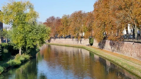 The Ill river in Strasbourg. Stock Footage 96785758