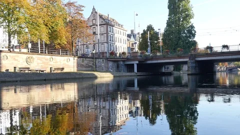 Ill river in Strasbourg. Stock Footage 96789512