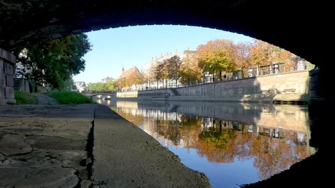 Ill river in Strasbourg. Stock Footage 96790461