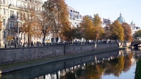 Ill river in Strasbourg. Stock Footage 96833247