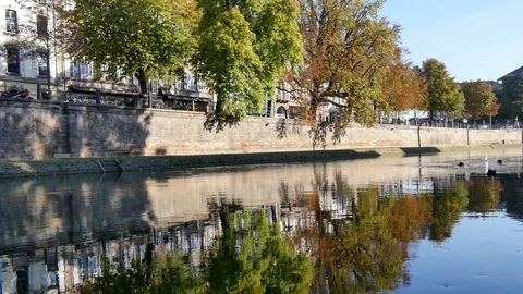 Ill river in Strasbourg. Stock Footage 96835313