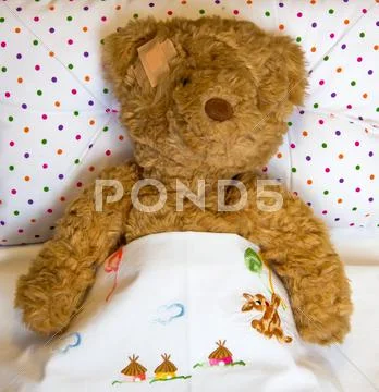 Ill teddy bear Stock Photos