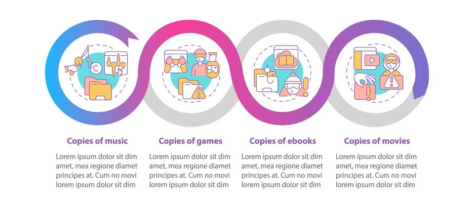 Illegal copying vector infographic template Illustrazione stock