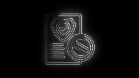 Illegal data access with security shield and no sign digital animation on b.. Stock Footage 312309472