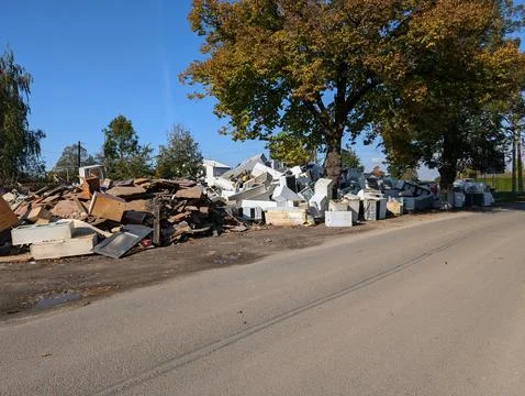 Illegal dumping: e-waste and construction debris Stock Photos