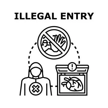 Illegal entry concept preventing unauthorized access Stock Illustration