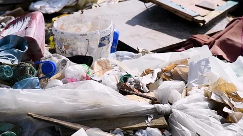 Illegal garbage dump Vídeo Stock 255443922
