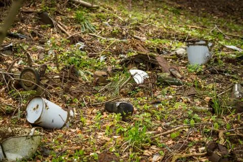 Illegal garbage dump Stock Photos