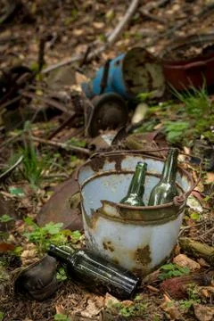 Illegal garbage dump Stock Photos