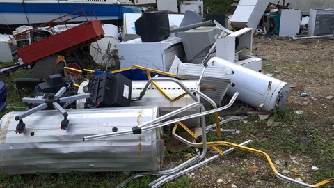 Illegal garbage dumping. Stock Footage 164357178