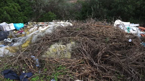 Illegal garbage dumping. Stock Footage 164765021