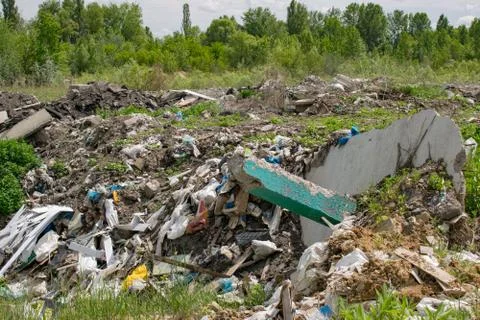 Illegal garbage dumping Stock Photos