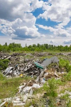 Illegal garbage dumping Stock Photos