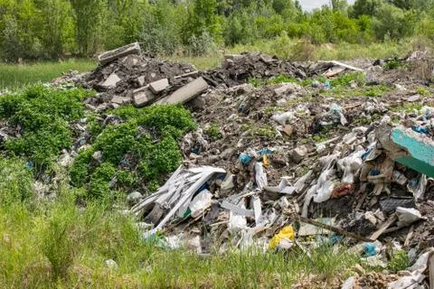 Illegal garbage dumping Stock Photos